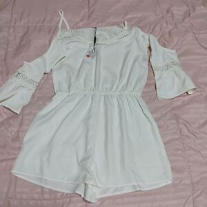 & Other Stories White Lace Trim Romper
